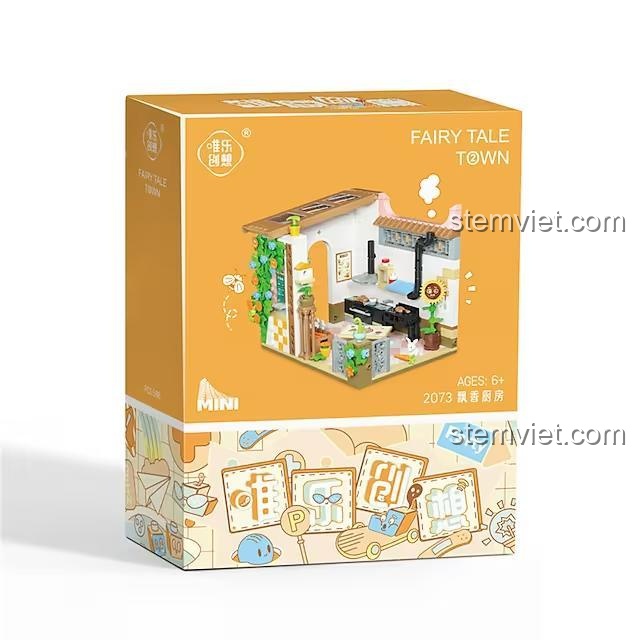 Hộp đồ chơi lắp ráp Weile Chuangxiang 2073 Bếp Hương Thơm, thiết kế đẹp mắt, chất lượng đảm bảo cho bé gái 6 tuổi.