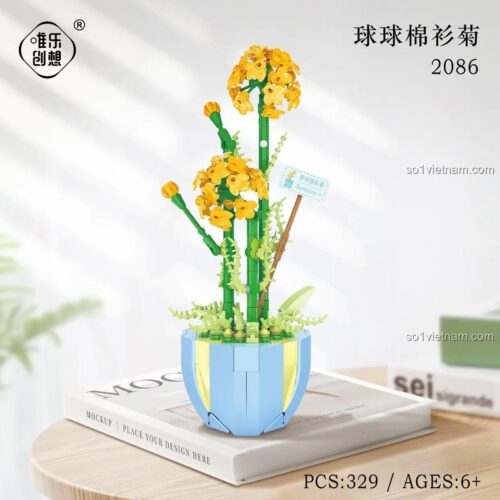 Đồ chơi thực vật Weile Chuangxiang chất lượng cao, mô hình hoa cúc tinh tế cho bé gái 6 tuổi.