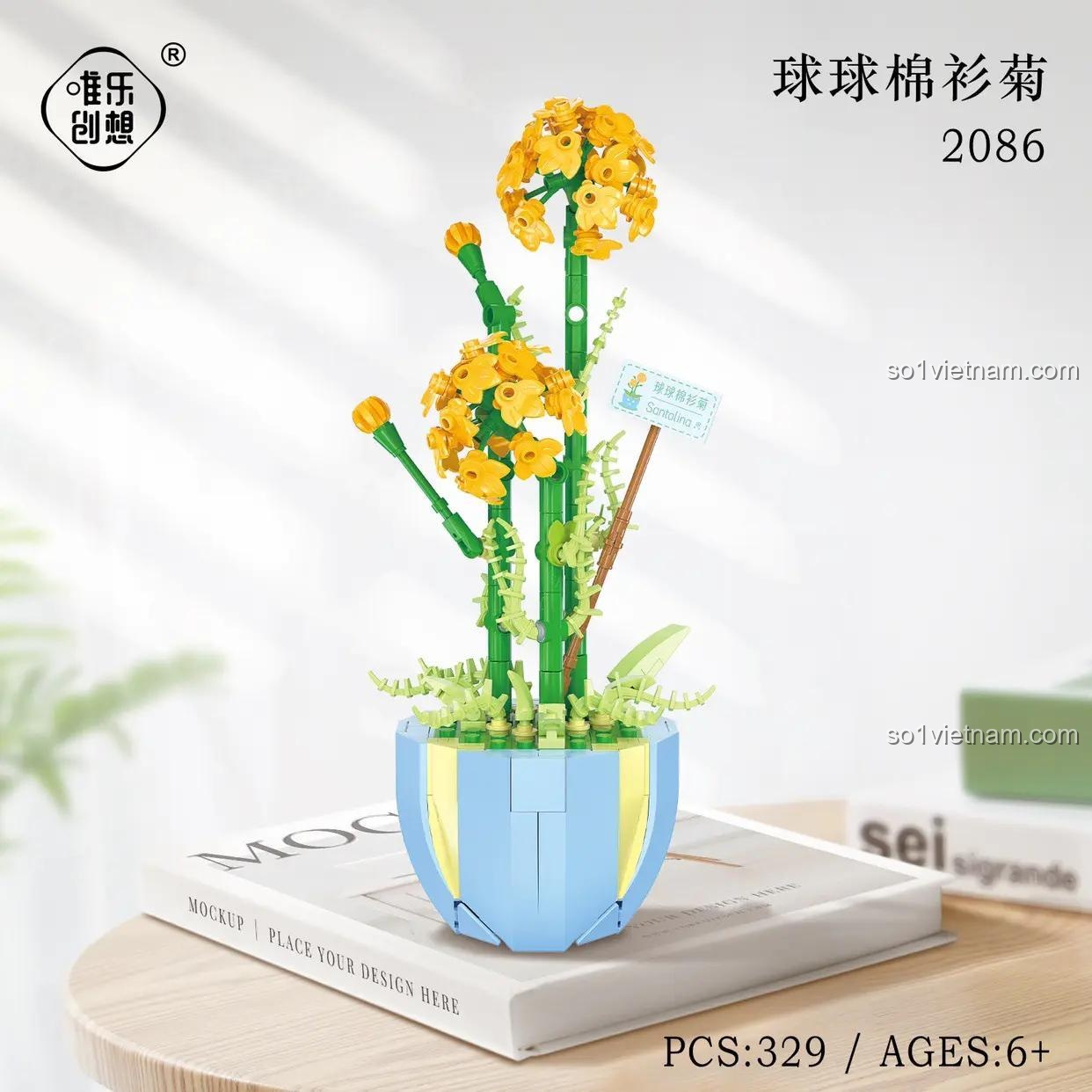 Đồ chơi thực vật Weile Chuangxiang chất lượng cao, mô hình hoa cúc tinh tế cho bé gái 6 tuổi.