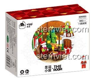 Hộp sản phẩm bộ lắp ráp Wekki 506001 Ngôi Nhà Giáng Sinh Wekki, 451 mảnh, đồ chơi mô hình chất lượng cao cho bé 6 tuổi.
