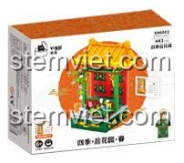 Hộp sản phẩm bộ lắp ghép Wekki 506002 Vườn Thượng Uyển: Cảnh Xuân, đồ chơi xây dựng Diorama Vườn Hoàng Gia 443 mảnh.