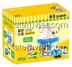 Hộp bộ lắp ráp Tiệm bào đá Wekki 506041, thể hiện rõ các chi tiết và tính năng nổi bật. Món quà đáng tiền cho bé gái.