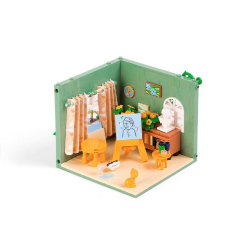 Wekki 506114 Bộ đồ chơi Phòng Vẽ Tranh, Mô hình phòng vẽ tranh chi tiết, Dành cho bé gái 6 tuổi, Màu xanh lá, trắng, nâu, 420 mảnh ghép