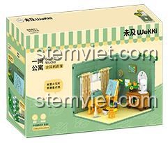 Wekki 506114 Đồ chơi mô hình Phòng Vẽ Tranh, Mô hình phòng vẽ tranh chi tiết, Dành cho bé gái 6 tuổi, Màu xanh lá, trắng, nâu, 420 mảnh ghép