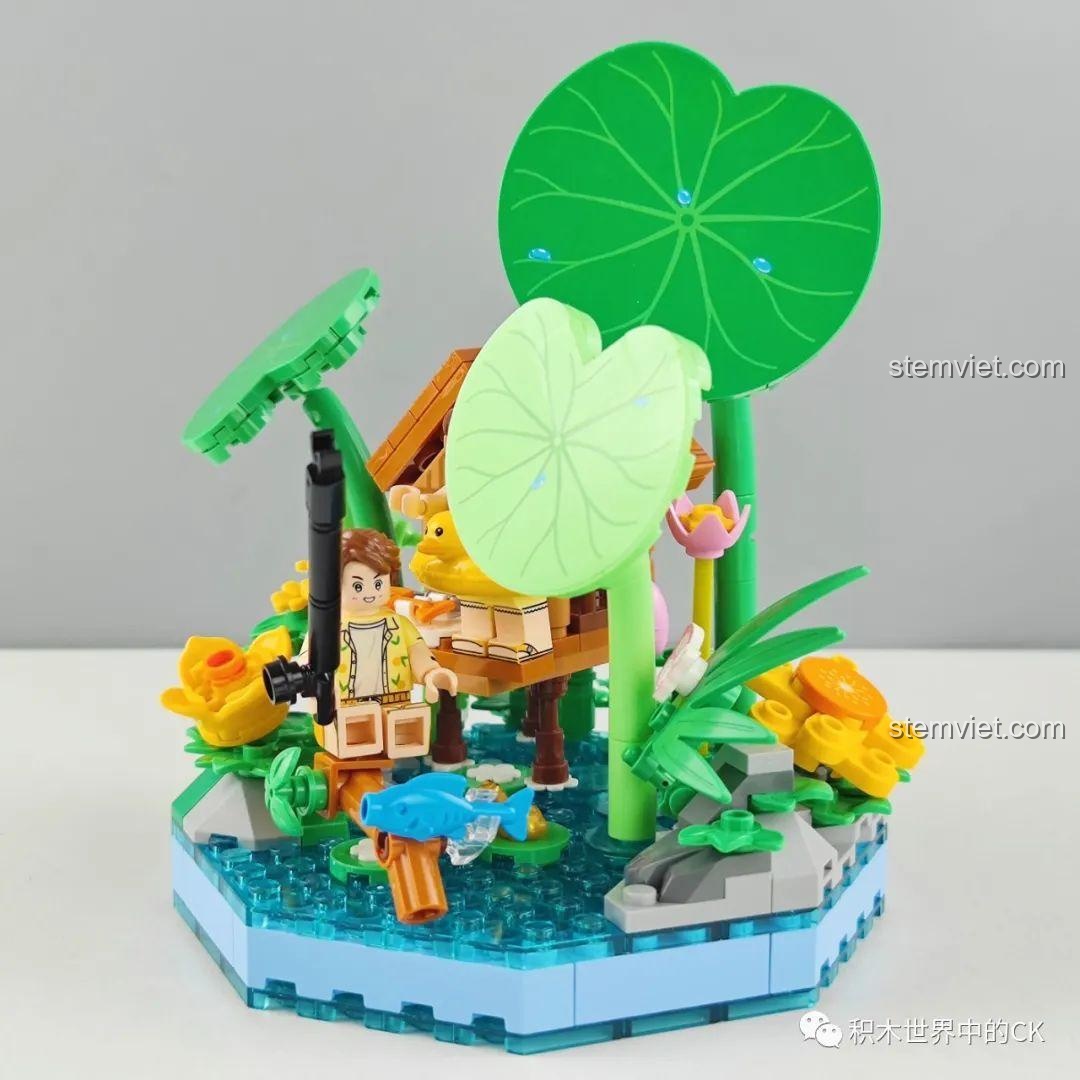 Góc nhìn khác của mô hình Wekki mùa xuân, chàng trai đang chơi đàn guitar.