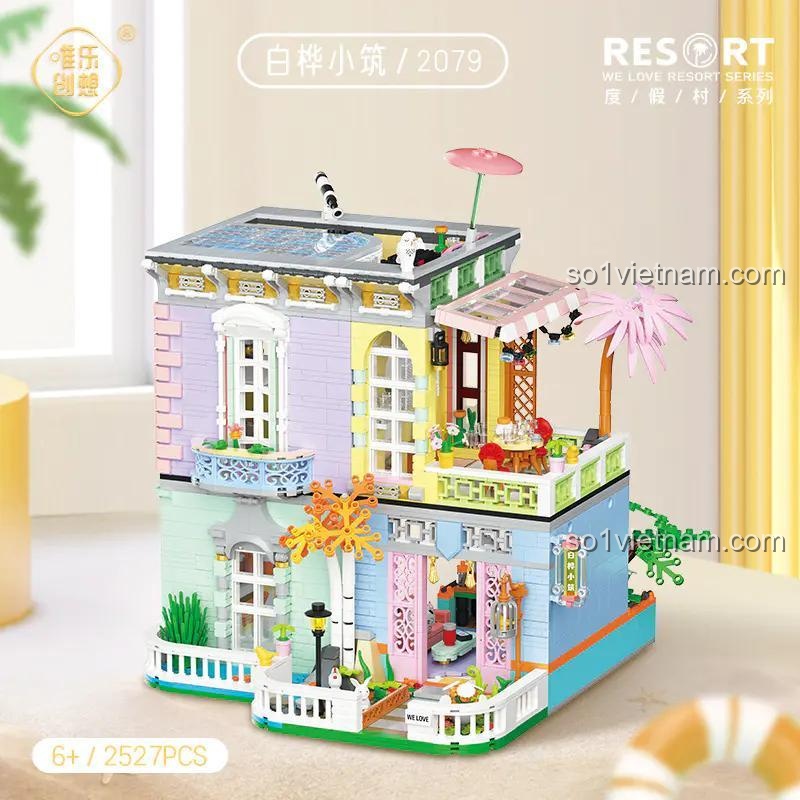 Bộ lắp ghép ngôi nhà 3 tầng Bạch Dương Tiểu Trúc 2079