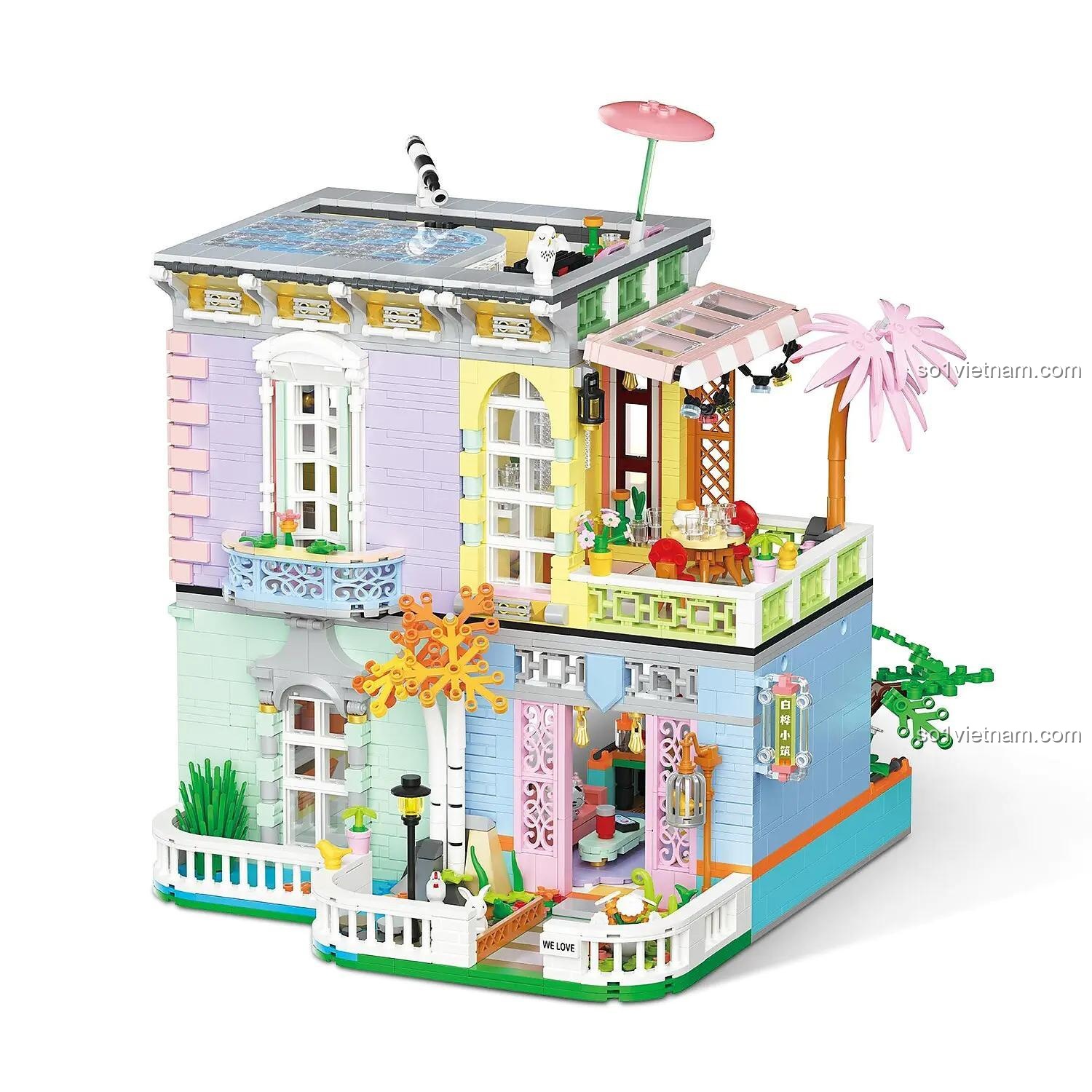 Mô hình ngôi nhà 3 tầng Bạch Dương Tiểu Trúc chi tiết 2079