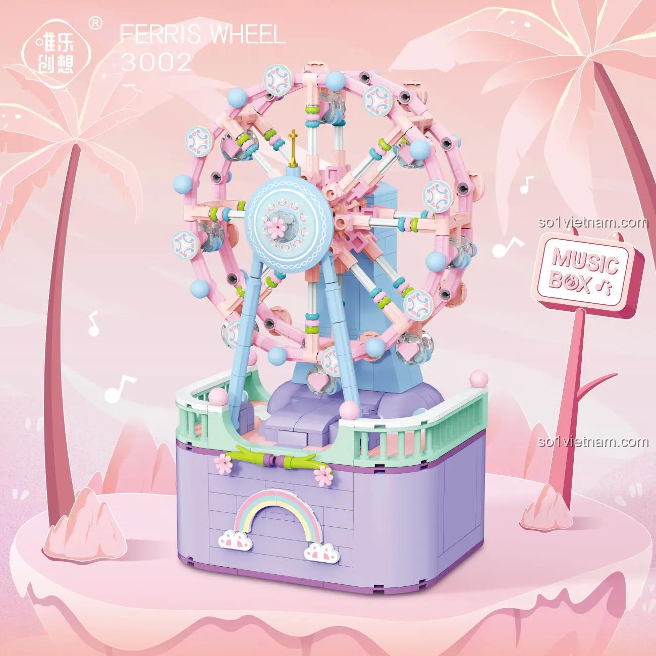 Đồ chơi Vòng quay Ferris Wele Creative 3002, bộ lắp ghép Vòng quay Ferris, màu sắc pastel đẹp mắt