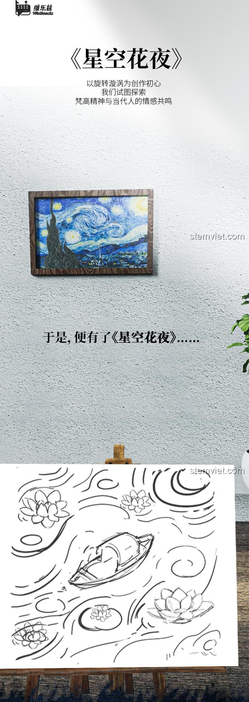 Quá trình lên ý tưởng cho bộ lắp ghép Đêm Đầy Sao Nở Hoa Welleadz.