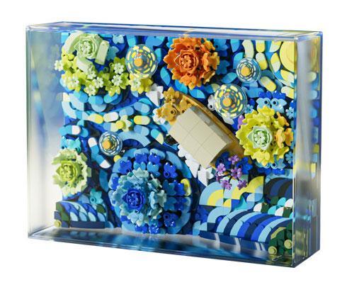 Mô hình 3D Đêm Đầy Sao 3101 trong hộp trưng bày acrylic trong suốt, một bộ lắp ghép nghệ thuật cho bé gái 6 tuổi.