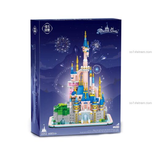 Hộp sản phẩm bộ lắp ghép Welo 2052 Lâu đài Công chúa, đồ chơi lắp ghép giá rẻ cho bé gái.