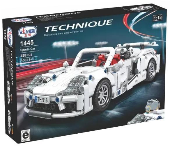 Hộp đồ chơi lắp ráp xe thể thao mui trần Winner 1445, 488 mảnh, tỉ lệ 1:18, có động cơ kéo lùi, quà tặng giá rẻ cho bé trai 6 tuổi.