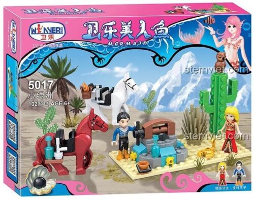 Mô hình bộ lắp ghép Ốc đảo nhỏ Winner 5017 với Hoàng tử Peter, Công chúa Sansa, 2 chú ngựa và giếng nước. Đồ chơi cho bé gái 6 tuổi.