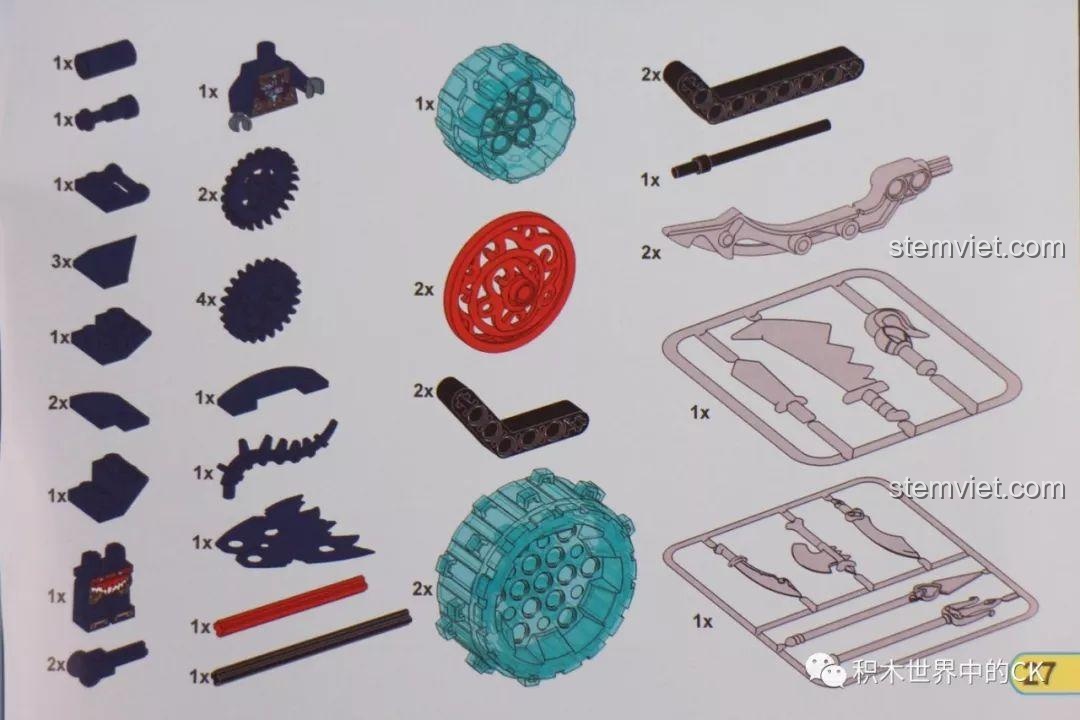 Danh sách các chi tiết và mảnh ghép cần thiết cho bộ đồ chơi xếp hình Winner 5047 (phần 2).