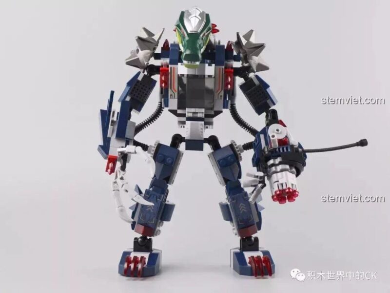 Toàn cảnh Robot Mecha Cá Sấu Cuồng Chiến sau khi lắp ráp hoàn chỉnh.