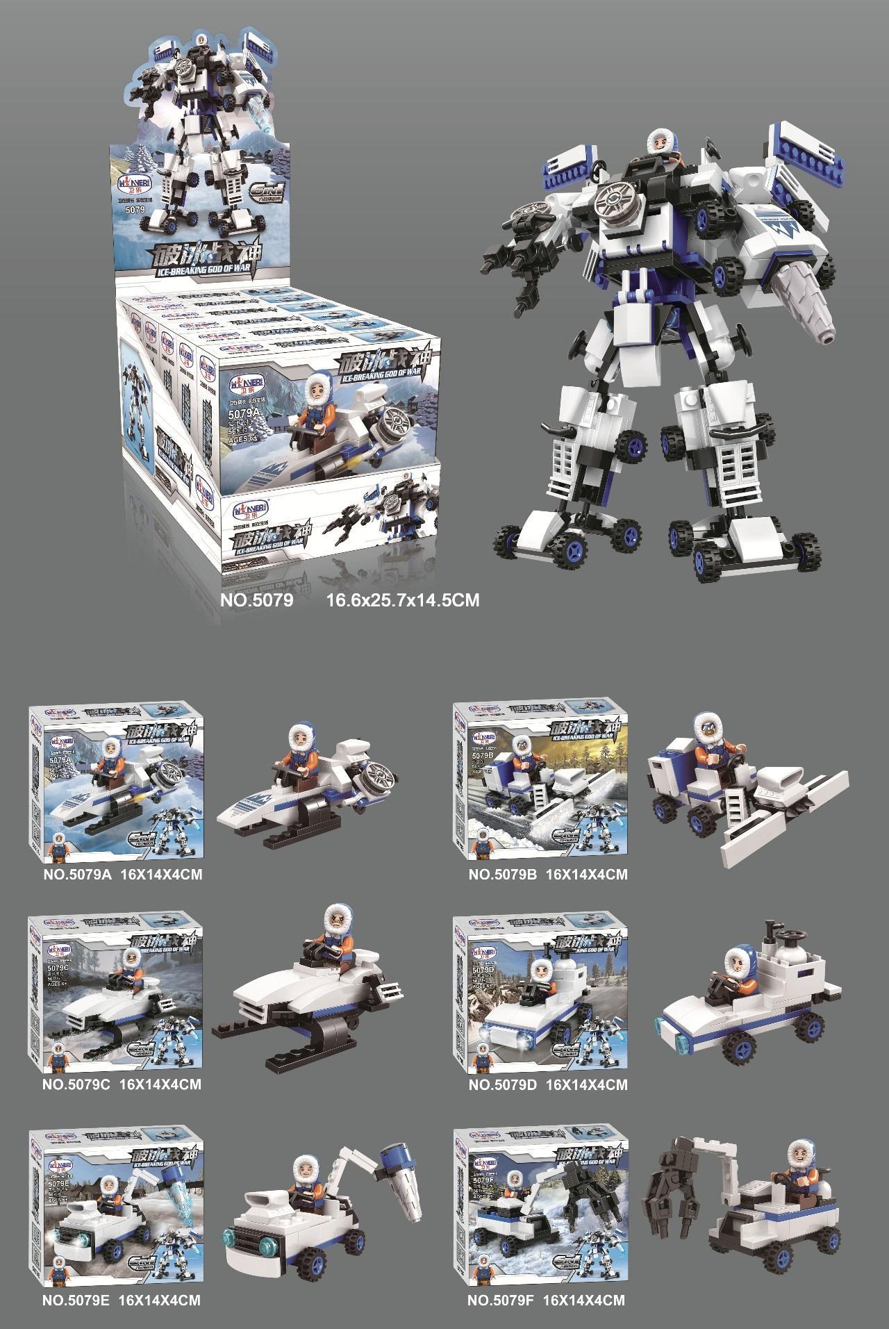 Hộp bộ lắp ghép Winner 5079 Chiến Thần Phá Băng 6 trong 1, đồ chơi mô hình robot biến hình chủ đề Bắc Cực, chất lượng cao