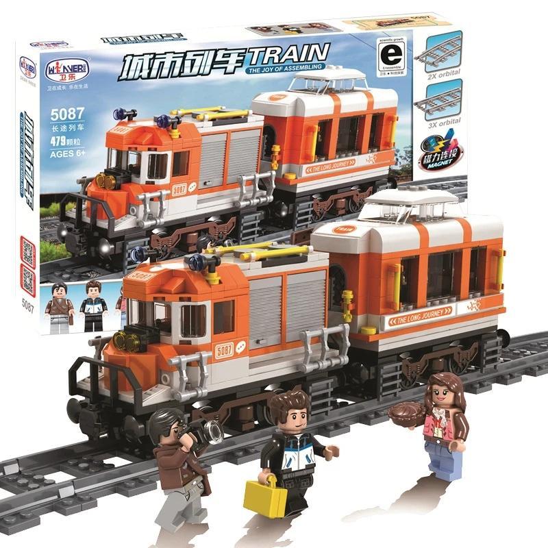 Bộ đồ chơi Tàu hỏa đường dài Winner 5087, đồ chơi lắp ráp xe lửa thành phố cho bé trai 6 tuổi, giá tốt, hộp sản phẩm.