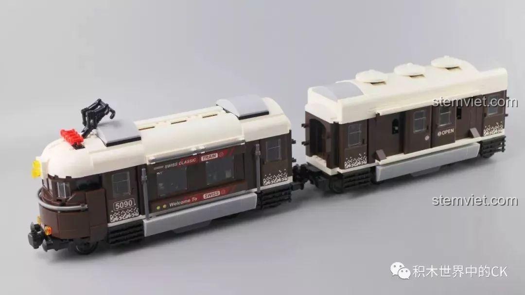 Toàn cảnh mô hình tàu hỏa Winner 5090 Tàu Hỏa Thành Phố Cổ Điển Thụy Sĩ đã hoàn thiện, thiết kế 8 stud.