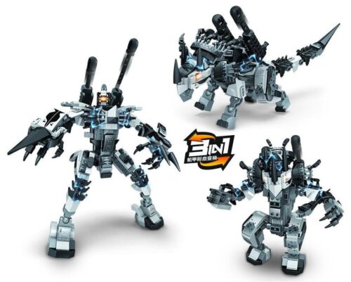 Mô hình Khủng Long Cơ Khí Winner 5126 biến hình 3 trong 1 với các dạng Robot Chiến Đấu, Khủng Long Tam Giác Long và Robot Biến Hình, đồ chơi lắp ráp cho bé trai 6 tuổi phát triển tư duy sáng tạo.