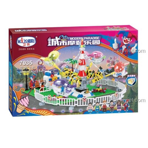 Hộp đồ chơi xếp hình Winner 7035 Đu quay máy bay 508 mảnh, món quà giá rẻ cho bé trai và bé gái.