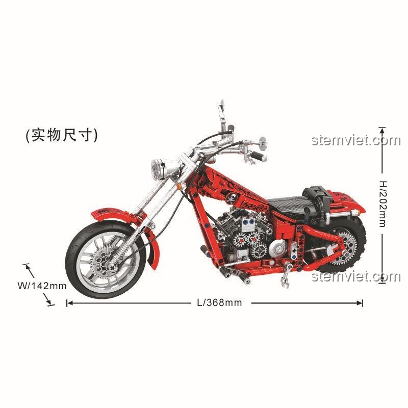 Kích thước Mô hình Xe máy Harley Davidson Cruiser Winner 7046