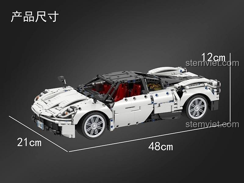Winner 7050 Super Car Pagani Zonda 1:10 model top view