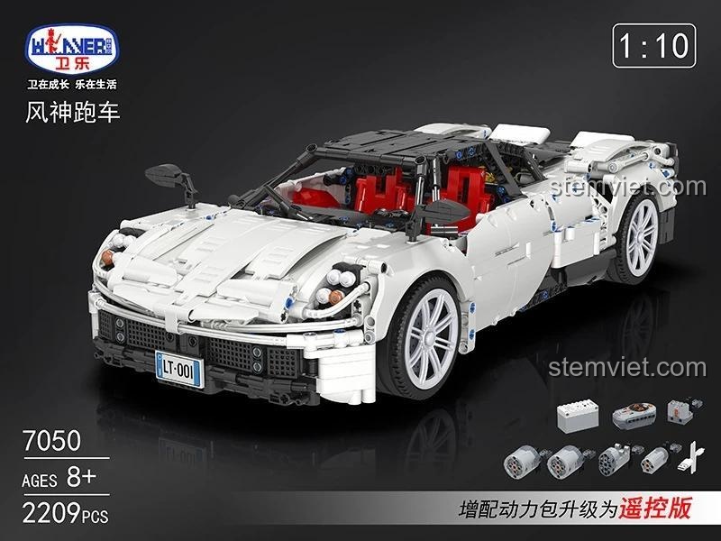 Winner 7050 Super Car Pagani Zonda 1:10 model front view detail