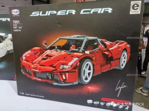 Winner 7051 Siêu xe Ferrari LaFerrari Đỏ 1:10 Lắp ráp 2461 Mảnh - Hộp sản phẩm