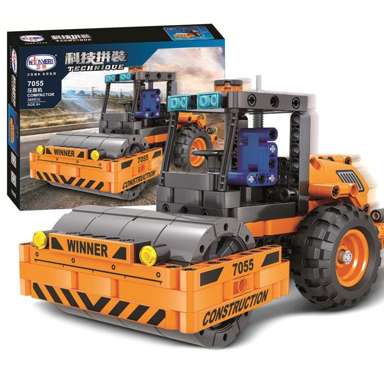 Hộp sản phẩm bộ lắp ráp Xe Lu Công Trình Winner 7055, một món đồ chơi mô hình kỹ thuật hấp dẫn dành cho con trai từ 6 tuổi, giúp phát triển tư duy.