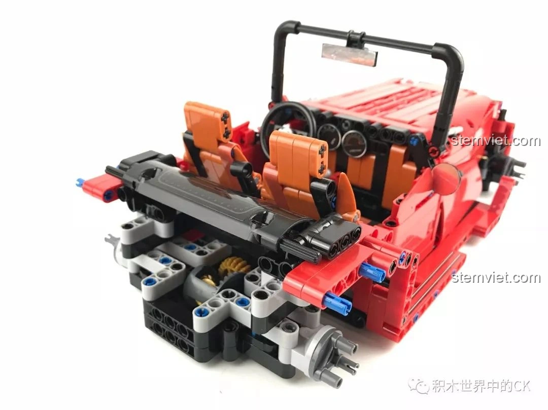 Mô hình hoàn chỉnh Winner 7062 Xe Mui Trần Cổ Điển nhìn trực diện từ phía trước, đèn pha tròn cổ điển.