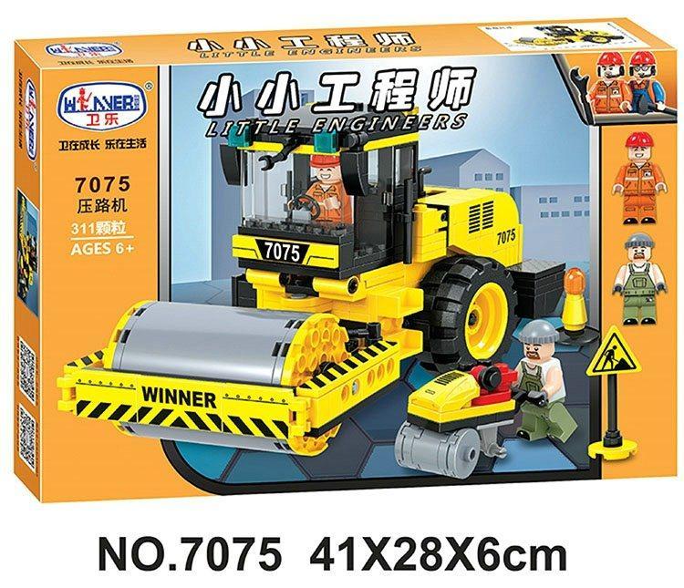 Hộp đồ chơi lắp ráp Winner 7075 Xe lu công trình cho bé trai 6 tuổi, giá rẻ.
