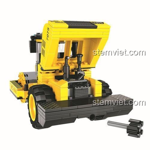 Mô hình xe lu 7075 từ Winner với nắp động cơ có thể mở, chi tiết tinh xảo.