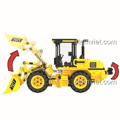 Chức năng vận hành cơ khí của bộ xếp hình xe xúc lật Winner 7077.