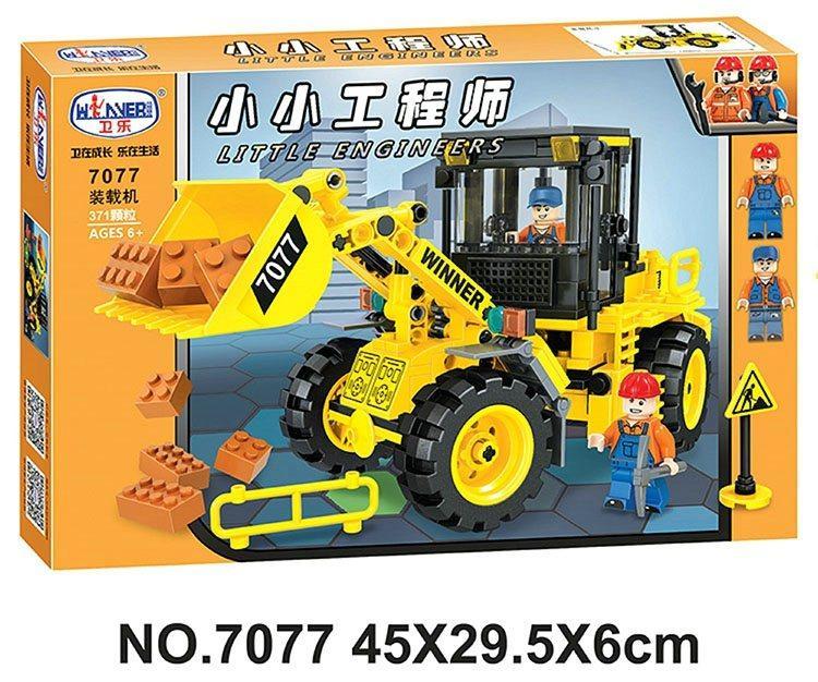 Hộp đồ chơi lắp ráp xe xúc lật công trình Winner 7077 cho bé trai 6 tuổi, giá rẻ.