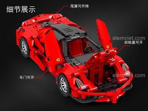 Chi tiết xe thể thao Winner 7095: cửa xe mở được, nắp capo trước mở được, cánh gió sau nâng hạ