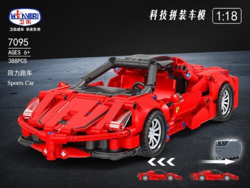 Siêu xe thể thao Winner 7095 màu đỏ, tỉ lệ 1:18, 388 chi tiết, đồ chơi lắp ráp cho bé 6 tuổi