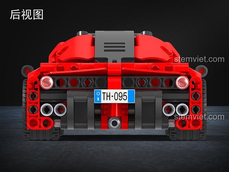 Xe thể thao Winner 7095 nhìn từ phía sau, tỉ lệ 1:18, màu đỏ