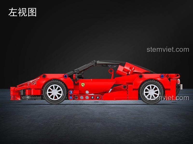 Xe thể thao Winner 7095 nhìn từ bên trái, tỉ lệ 1:18, màu đỏ