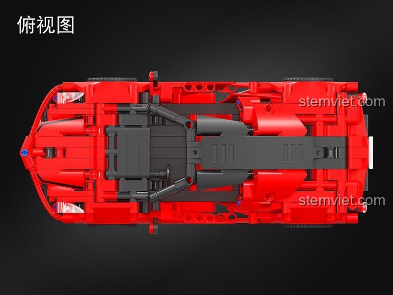 Xe thể thao Winner 7095 nhìn từ trên xuống, tỉ lệ 1:18, màu đỏ