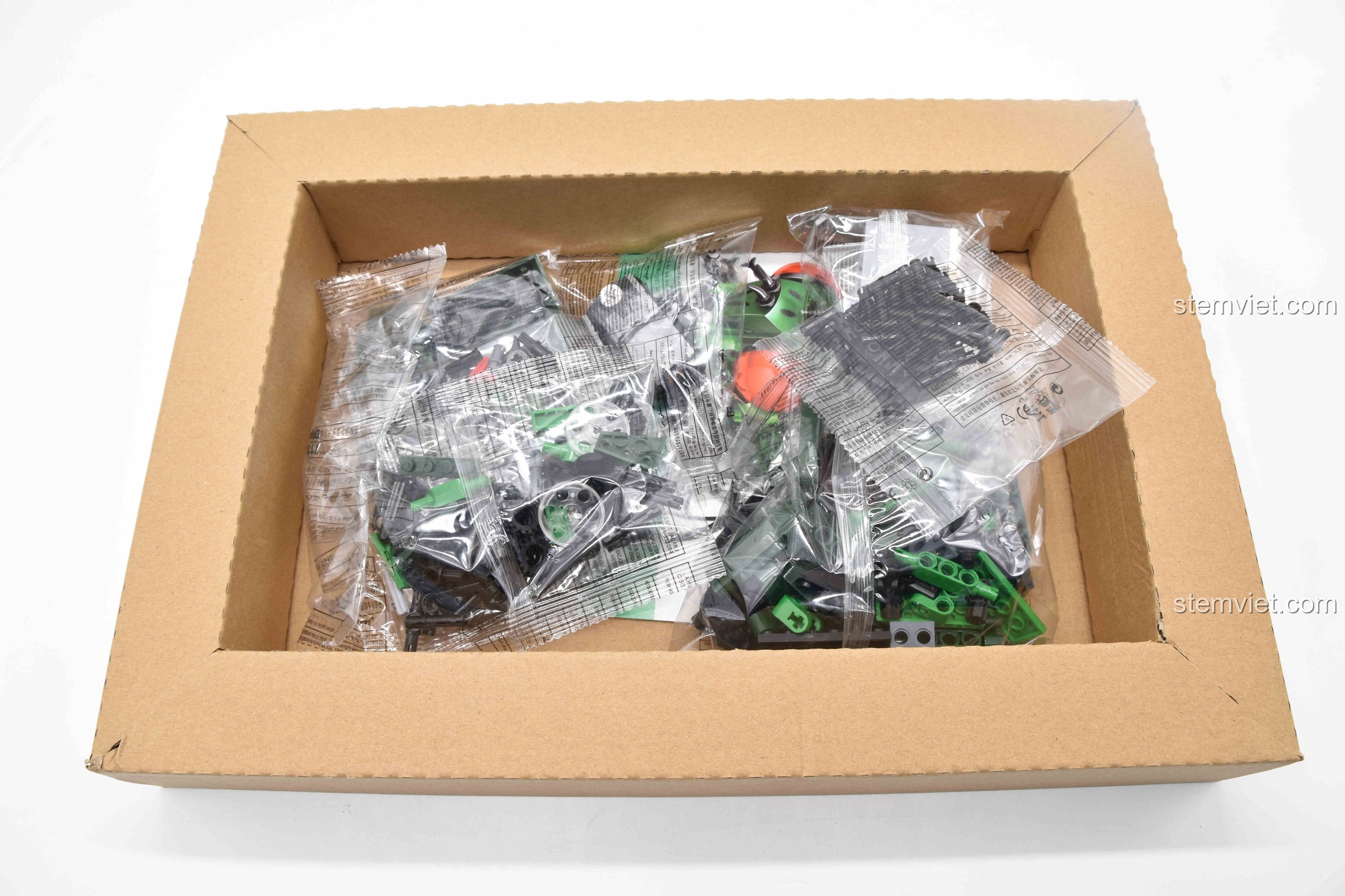 Các loại mảnh ghép trong bộ Winner 7114, được phân loại rõ ràng.