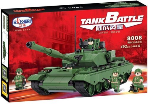 Bộ lắp ráp Winner 8008 Xe Tăng Chủ Lực Type 99, mô hình quân sự 492 mảnh ghép cho bé trai 6 tuổi, kèm 4 minifigure lính, chất lượng cao, giá tốt.