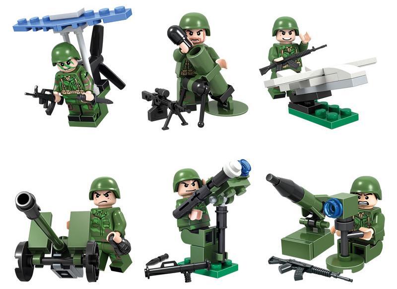 Bộ lắp ghép mô hình lính chiến đấu Winner 8013D với 6 nhân vật và vũ khí