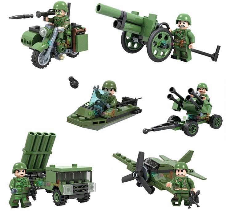 Bộ đồ chơi quân sự Winner 8014D Xe Tăng Chiến Đấu với 6 minifigure, bao gồm xe tăng, xe jeep, máy bay, xe mô tô, pháo và súng
