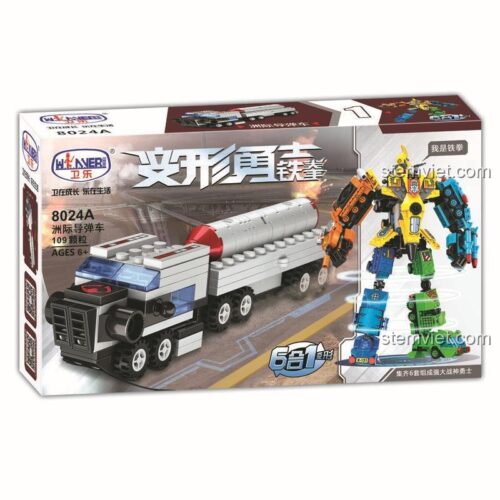 Hộp sản phẩm Winner 8024A 洲际导弹车 bộ lắp ghép 109 chi tiết cho bé trai 6 tuổi