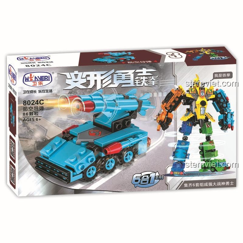 Hộp sản phẩm Robot Biến Hình 6 trong 1 Winner 8024C