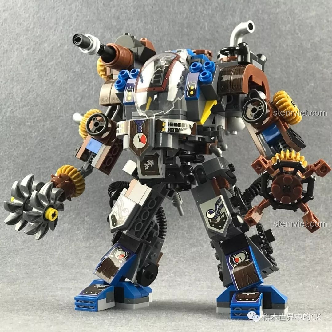 Mô hình robot mech Winner 8045 Vệ Sĩ Hộ Quốc Hơi Nước hoàn chỉnh từ góc chính diện, mạnh mẽ và ấn tượng.