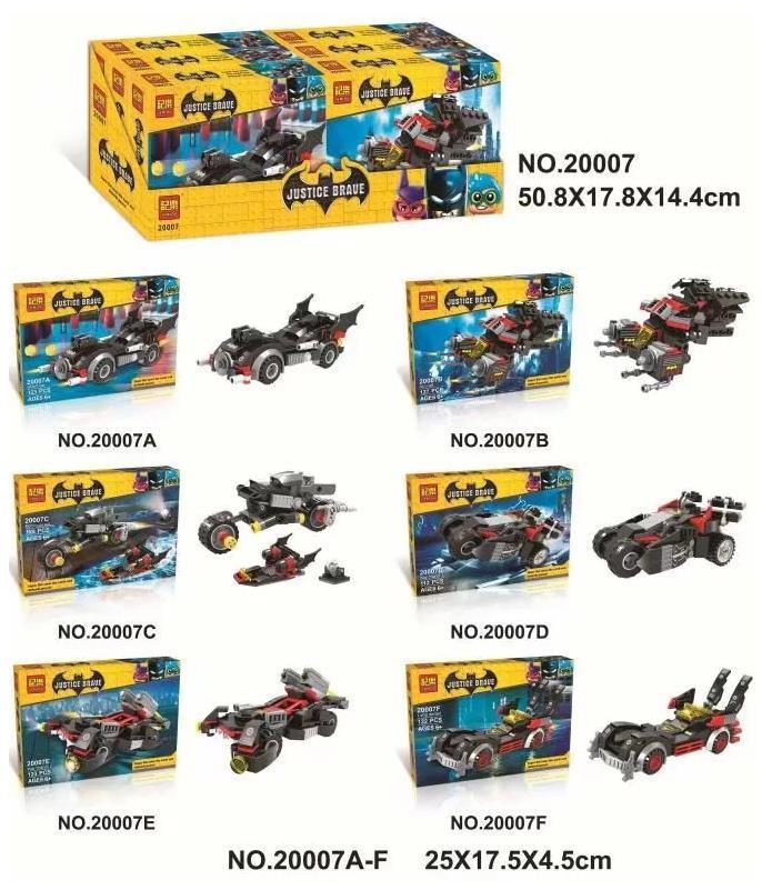 Bộ lắp ghép Xe Batmobile Winner 20007, bộ 6 xe Batmobile Justice Brave, đồ chơi lắp ráp cho bé trai 6 tuổi, giá tốt