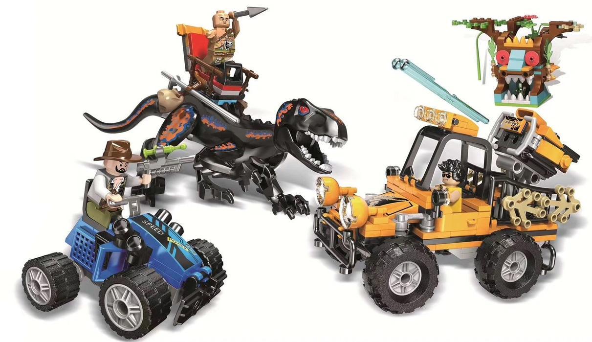 Bộ đồ chơi Xe Jeep Bắt Khủng Long Winner 8051 với mô hình khủng long bạo chúa và xe địa hình quân đội, phù hợp bé trai 6 tuổi, giá tốt.