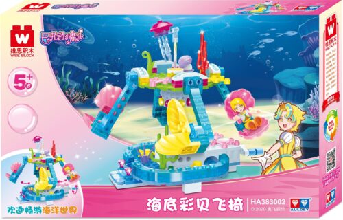 Hộp bộ lắp ghép Ghế Bay Vỏ Sò Dưới Biển Balala the Fairies HA383002 của WISE BLOCK và AULDEY, đồ chơi lắp ráp cho bé gái 5 tuổi, màu sắc tươi sáng, giá tốt.