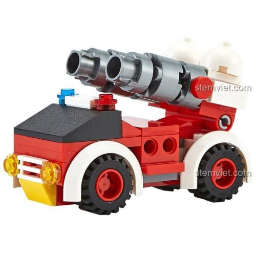 Mô hình xe cứu hỏa tên lửa từ đồ chơi lắp ráp Đội xe cứu hộ HA385601, phát triển sáng tạo cho bé trai.